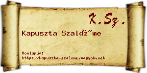 Kapuszta Szalóme névjegykártya
